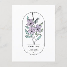 Carte Postale Fleur de naissance de Violette de Février