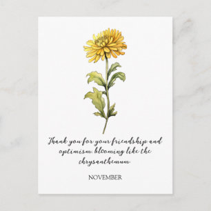 CARTE POSTALE FLEUR DE NAISSANCE NOVEMBRE CHRYSTÈM