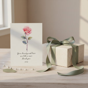 CARTE POSTALE FLEUR DE NAISSANCE ROSE JUIN À L'AQUARELLE