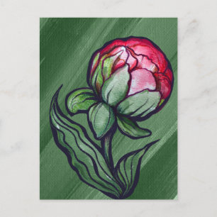 Carte Postale Fleur de pivoine Pivoines art de jardinier Rose