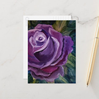 Carte Postale Fleur de rose violette unique