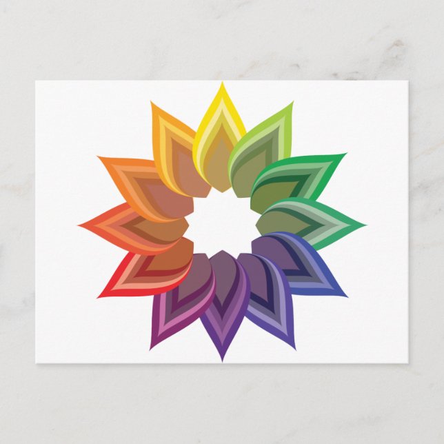 Carte Postale Fleur de roue couleur (Devant)