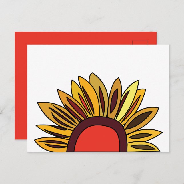 Carte Postale Fleur de Tournesol (Devant / Derrière)