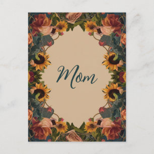 Carte Postale Fleur de tournesol élégante fête de la mère "Maman