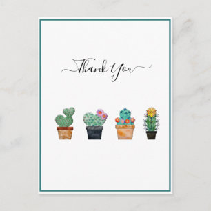 Carte Postale Fleur de verdure de cactus mignon