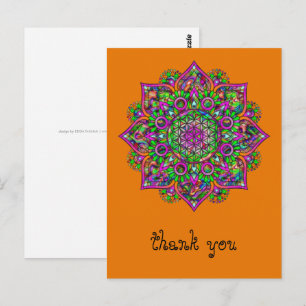 Carte Postale Fleur de Vie - Mandala Indien 1