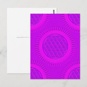 Carte Postale Fleur de vie - soleil - motif sans fin 3