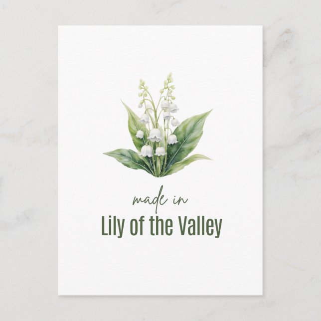 Carte Postale Fleur d'eau de naissance de Muguet en aquarelle (Devant)