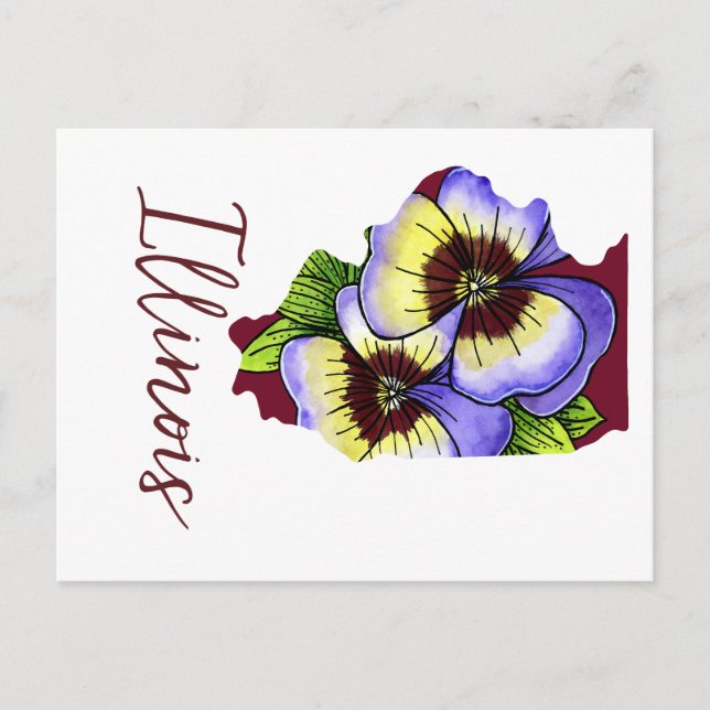 Carte Postale Fleur d'État de l'Illinois (Devant)