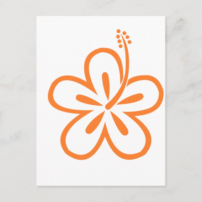 Carte Postale Fleur d'hibiscus orange (Devant)