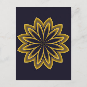 Carte Postale Fleur d'or Abstraite