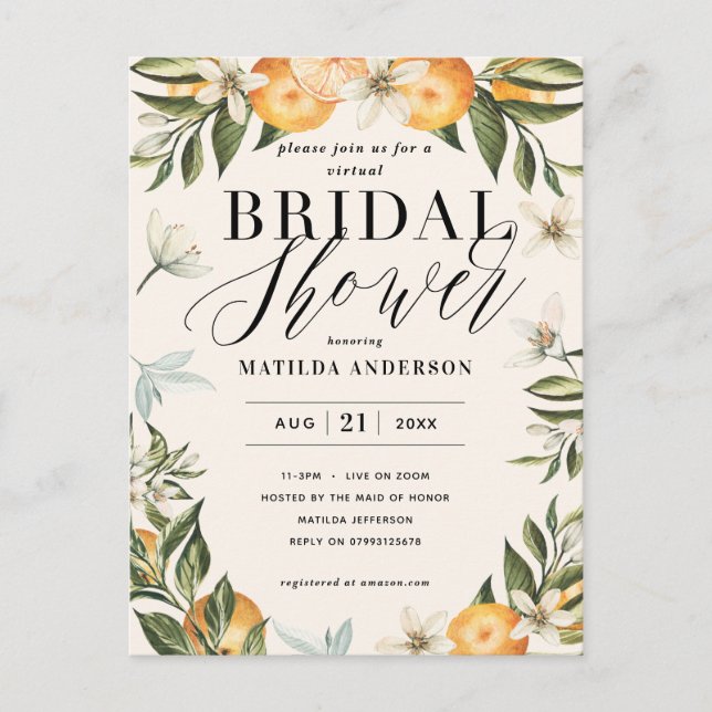 Carte Postale Fleur d'oranger agrumes fête de la nuptiale virtue (Devant)