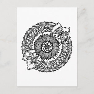 Carte Postale Fleur En Mandala