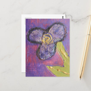 Carte Postale Fleur en techniques mixtes