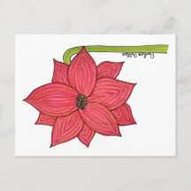 Carte postale Fleur Étoile Rouge