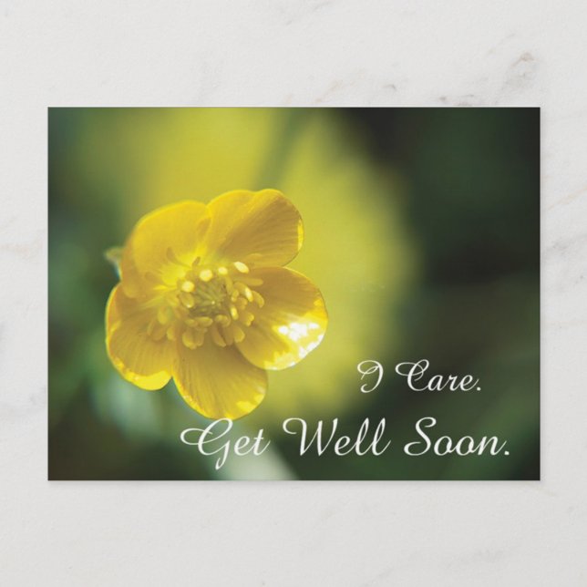 Carte postale Fleur Jaune Get Well (Devant)