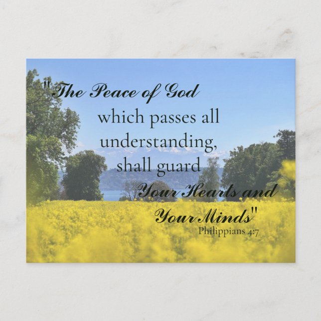 Carte Postale Fleur jaune inspirante Prairie Colline Lac Sympath (Devant)