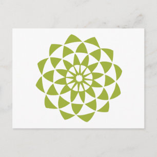 Carte Postale Fleur Lotus verte