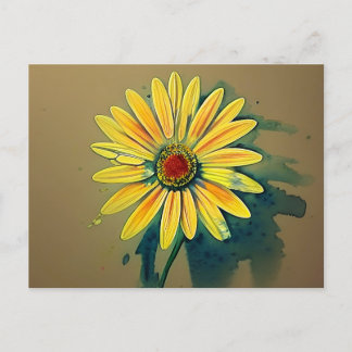 Carte Postale Fleur marguerite jaune