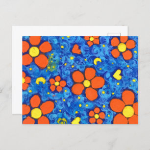 Carte Postale Fleur Orange Dans L'Eau