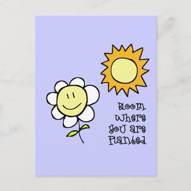 Carte Postale Fleur Où Vous Êtes Plantés (Devant)