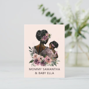Carte Postale Fleur personnalisée Maman et Bébé