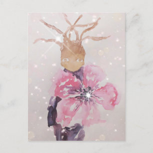 Carte Postale Fleur rose géante