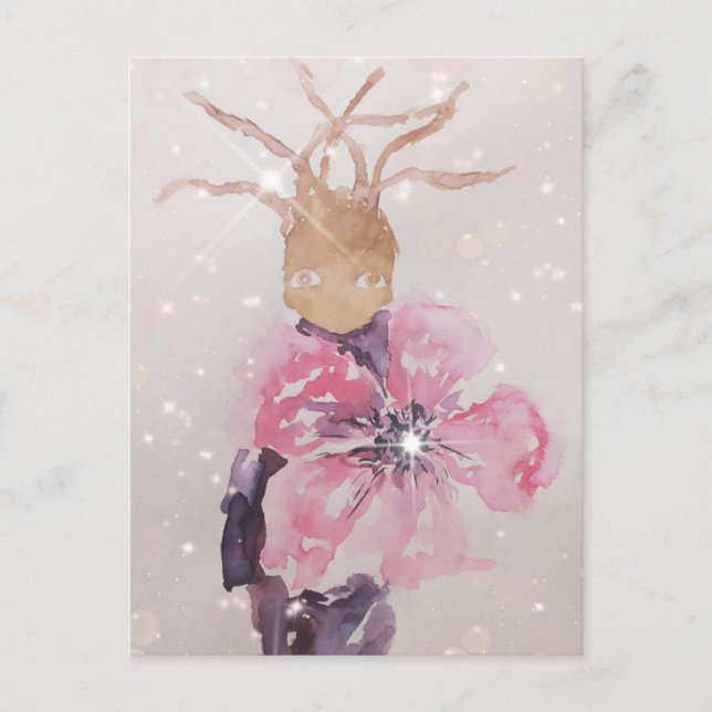 Carte Postale Fleur rose géante (Devant)