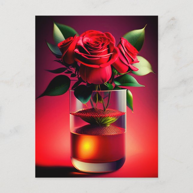 Carte Postale Fleur rouge (Devant)