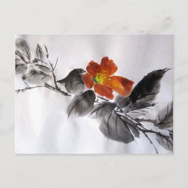 Carte postale Fleur rouge (Devant)