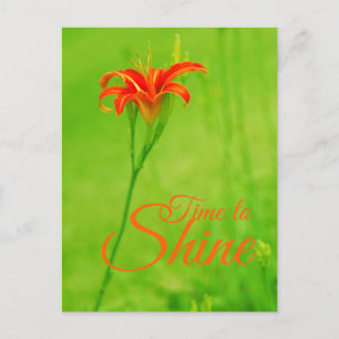 Carte Postale Fleur rouge "Il est temps de briller"