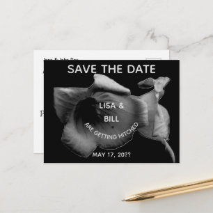 Carte Postale Fleur sauvage de charbon Enregistrer la date