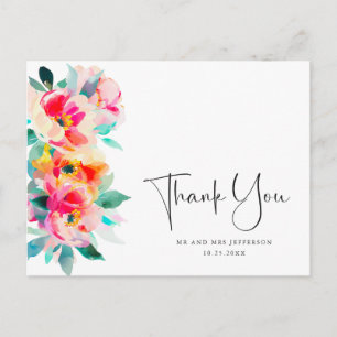 Carte Postale Fleur sauvage de pré à l'aquarelle Merci Bohème