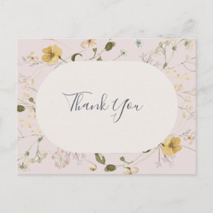 Carte Postale Fleur sauvage de printemps Merci de Mariage flou
