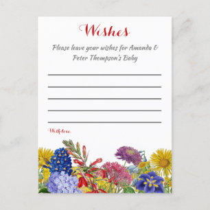 Carte Postale Fleur sauvage en Fleur Baby shower Floral