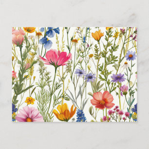 Carte Postale Fleur Sauvage Floral Bébé en Fleur Baby Shower Pri