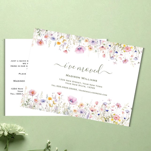 Carte Postale Fleur sauvage que j'ai déplacé | Faire-part de dép (Créateur téléchargé)