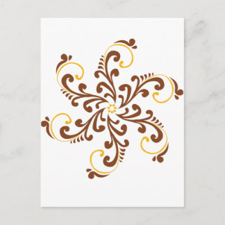 Carte Postale Fleur spirale au henné