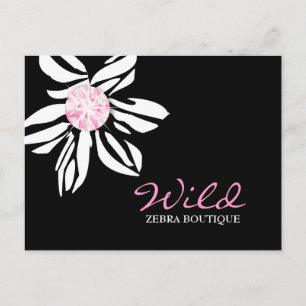 Carte Postale Fleur Zèbre 311 Wild   Dimaond noir et rose