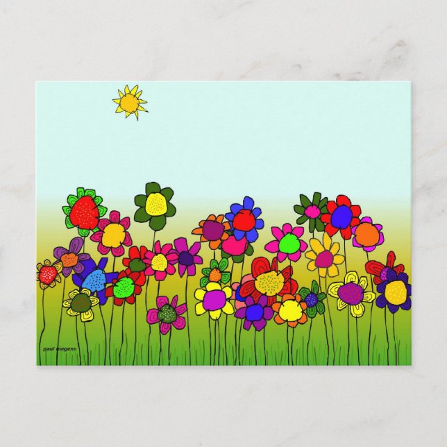 Carte Postale 'fleurs' (Devant)