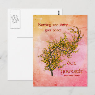 Carte Postale Fleurs à l'intérieur de la paix Inspirationnel
