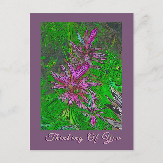 CARTE POSTALE FLEURS "À PENSÉE À VOUS" (Devant)