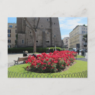 Carte Postale Fleurs à Rome, Italie