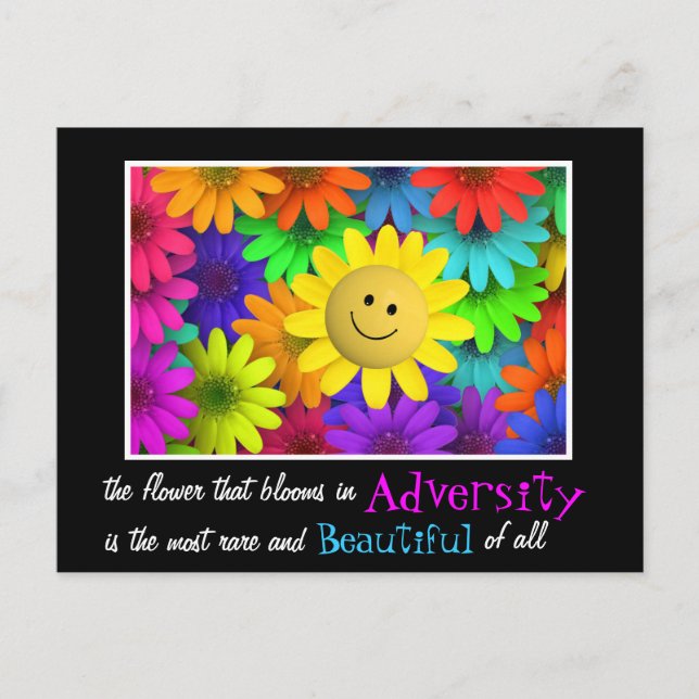 Carte Postale Fleurs à visage joyeux (Devant)