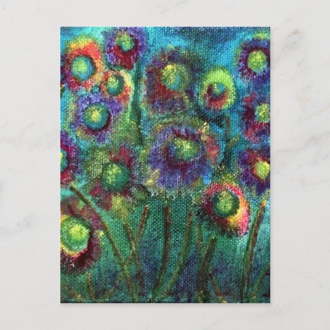 Carte Postale Fleurs abstraites (Devant)