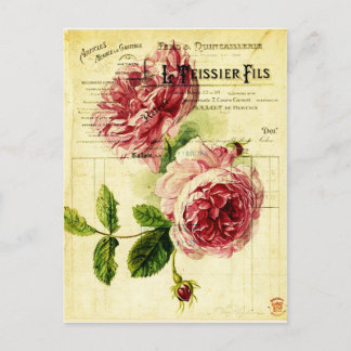 carte postale fleurs anciennes