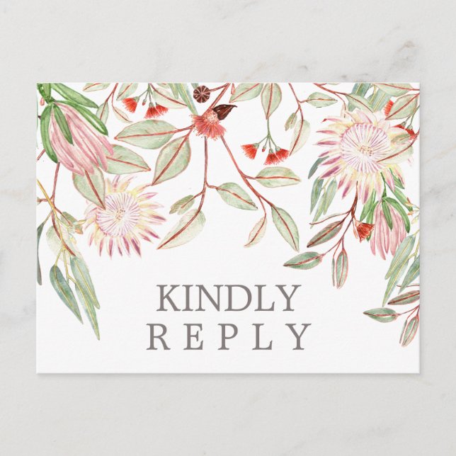 Carte Postale Fleurs australiennes Mariage rustique correspondan (Devant)