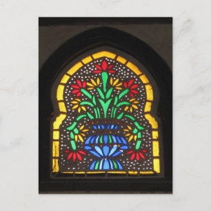 Carte Postale Fleurs belle fenêtre en verre ottoman