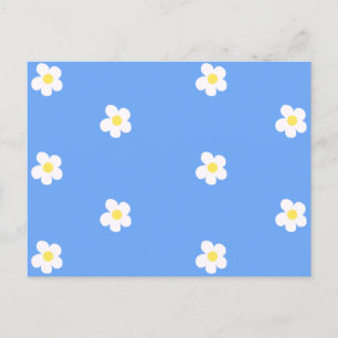 Carte Postale Fleurs blanches sur fond lilas