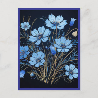 CARTE POSTALE FLEURS BLEUES #1